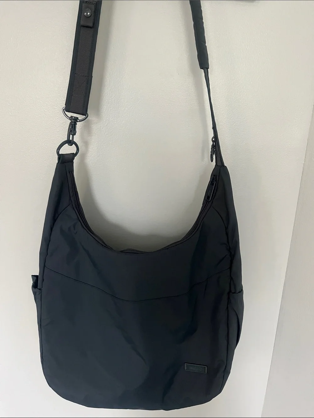 Pacsafe Black Nylon Anti-Theft Messenger Shoulder Bag